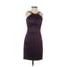 Calvin Klein Cocktail Dress - Party Crew Neck Sleeveless: Purple Solid Dresses - Women's Size 2