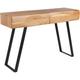 Accacia Wood Console Table 2 Drawers Side Table Modern Style Light Wood Antigo - Light Wood