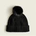 J. Crew Accessories | J Crew Ribbed Pom Pom Beanie | Color: Black | Size: Os