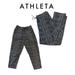 Athleta Pants & Jumpsuits | Athleta Dark Gray & White Striped Abstract Pant Trousers With Drawstring | Color: Black/White | Size: 0