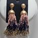 J. Crew Jewelry | J Crew Seed Brad Beaded Tassel Drop Fashion Statement Earrings Pink Gold Blue | Color: Blue/Pink | Size: Os