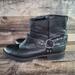 American Eagle Outfitters Shoes | American Eagle Black Moto Boots Women's Sz 11 Silver Buckle | Color: Black/Silver | Size: 11