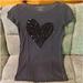 American Eagle Outfitters Tops | American Eagle Outfitters Sequin Heart T-Shirt Nwot | Color: Black/Gray | Size: M