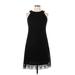 DressBarn Casual Dress - A-Line Crew Neck Sleeveless: Black Print Dresses - Women's Size 10