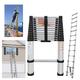 16.4ft/5M Multi-Purpose Extendable Aluminum Ladders, Folding Telescoping Ladder Extendable Portable Loft Ladder with Non-Slip Feet, Portable Loft Ladder Lightweight, Max Load 150kg/330lb