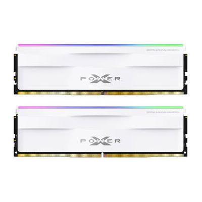 Silicon Power 32GB Zenith RGB 6000 MHz DDR5 Desktop Memory Kit (2 x 16GB, White) SU032GXLWU60AFDHBH