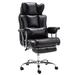 Inbox Zero Maaha 400lbs BIG Ergonomic Executive Chair w/ Footrest & Steady Base Upholstered in Black | 23.6 W x 29.5 D in | Wayfair