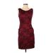 Connected Apparel Casual Dress - Sheath Scoop Neck Sleeveless: Burgundy Dresses - Women's Size 4 Petite