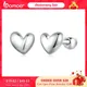 Bamoer-Mini Boucles d'Oreilles Coeur Plaqué Platine pour Femme Argent Sterling 925 Boucles