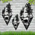 Décoration murale d'arbre en métal art mural ours enrichi coupe en métal décoration murale pour