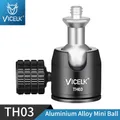 Mini testa a sfera universale per treppiede con adattatore a vite da 1/4 "grado di 360 ° per supporto per fotocamera DSLR microfono luce Design a forma di U, TH03