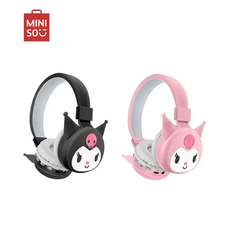 Sanrio Hello Kitty Kuromi Cuffie Bluetooth Cuffie wireless Cartoon con microfono Auricolare leggero pieghevole per telefoni portatili