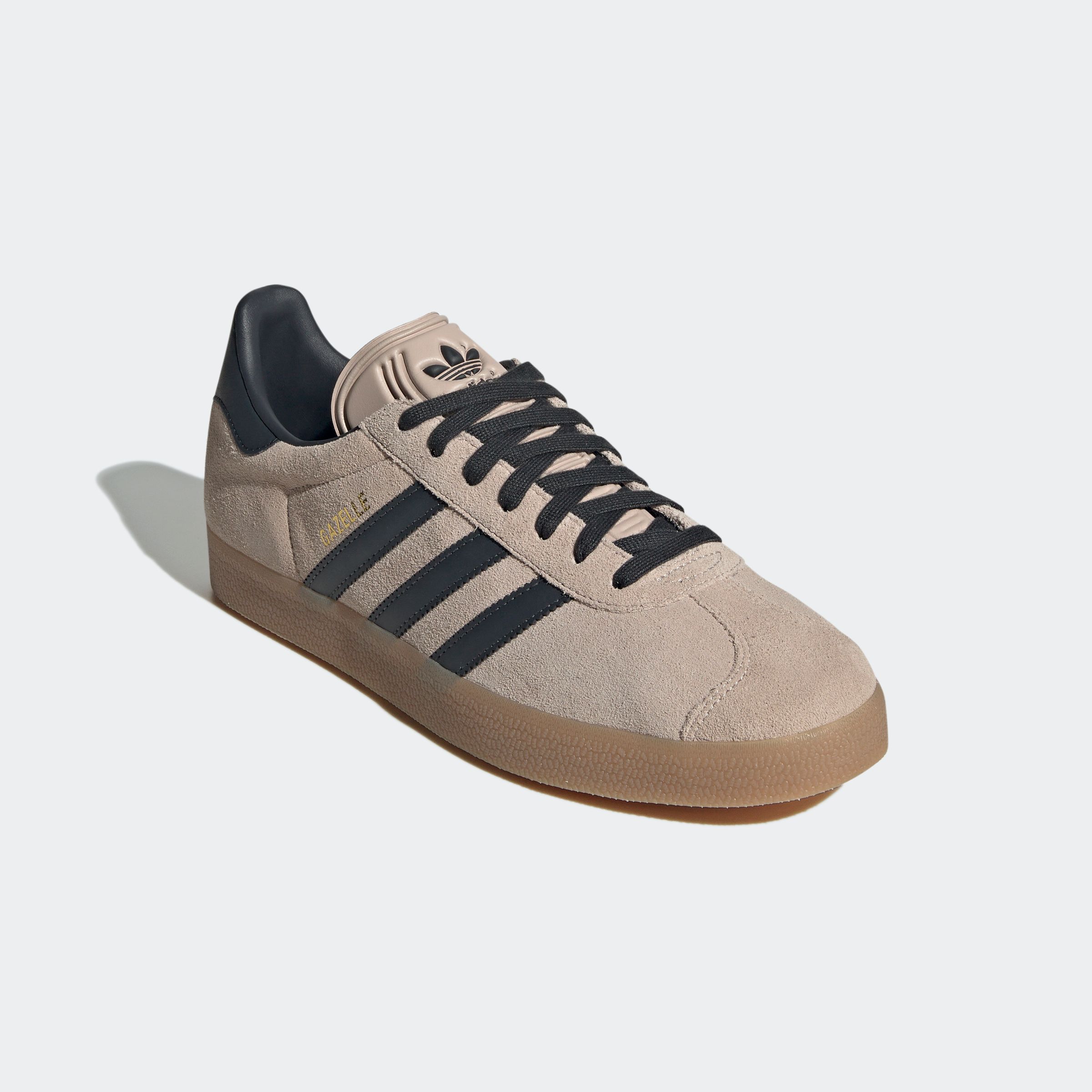 Sneaker ADIDAS ORIGINALS "GAZELLE", Herren, Gr. 40, braun (wonder taupe, night indigo, gum 3), Leder, Synthetik, Schuhe Sneaker