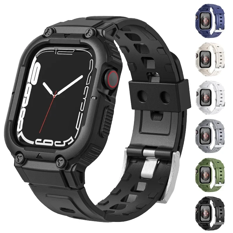 Gehäuse und Armband für Apple Watch Band Ultra 45 mm 44 mm 41 mm 40 mm 49 mm Sport-Schutzhülle für iWatch Serie 9 8 7 6 SE 5 4 Image