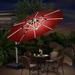 PURPLE LEAF 10ft Round Solar Powered LED Patio Umbrella Outdoor Large Cantilever Umbrella for Garden Deck Pool Patio Terra