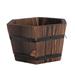 1Pc Carbonized Wooden Succulent Plant Pot Retro Bonsai Flower Pot Wooden Bucket