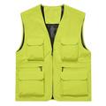 TMOYZQ Mens Mesh Lined Casual Fishing Vests with Multi Pockets Outdoor Lightweight Breathable Work Travel Photo Cargo Vest Jacket Travel Hunting Camping Outerwear