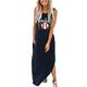 Daznico Baseball Graphic Dress for Women Summer Dress for Women Baseball Mom Gift Tshirt Dresses Graphic Printed Casual Maxi Dress Long Sundress Blue 2XL