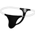UoCefik Men s Thong Underwear Athletic Classic Jockstrap Sexy Low Rise Big and Tall Underwear for Men Briefs Solid Color Soft G-string Breathable Thong Black M