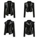 Floleo Women Coat Clearance Fall Winter s Slim Leather Stand Collar Zip Motorcycle Suit Belt Coat Jacket Tops
