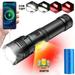 Searchlight Flashlight 100000 Lumens Powerful Rechargeable Waterproof XHP70 Super Bright Handheld Led Flashlight Tactical Flashlight 26650 Battery USB Zoom Torch for Emergency Hiking Hunting Camping