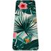 Tropical Floral Green Leaves Palm Pattern TPE Yoga Mat for Workout & Exercise - Eco-friendly & Non-slip Fitness Mat