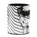 OWNTA Black White Japan Skull Head Pattern PVC Leather Cylinder Pen Holder - Pencil Organizer and Desk Pencil Holder Lined with Flannel 3.9x3.1 Inches