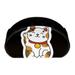 OWNTA Cute Japan Lucky Cats Kitty Black Background Pattern PVC Leather Brush Holder with Five Compartments - Pencil Organizer and Pen Holder