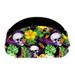 OWNTA Tropical Skull Palm Floral Pattern PVC Leather Brush Holder with Five Compartments - Pencil Organizer and Pen Holder