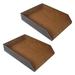 2X PU Leather Collection Letter Tray Document Desk Organizer Stackable Office File Document Tray Holder (Brown)