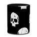 OWNTA Skulls Black Pattern PVC Leather Cylinder Pen Holder - Pencil Organizer and Desk Pencil Holder Lined with Flannel 3.9x3.1 Inches