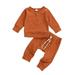 Baby Unisex Clothes Long Sleeve Sweatshirt Top with Pants Set 2 Piece Outfit Organic Cotton Clothing Set for Infant Baby Boy Girl