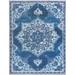 Rugs.com Francesca Collection Washable Rug â€“ 8 x 10 Navy Blue Flatweave Rug Perfect For Living Rooms Large Dining Rooms Open Floorplans