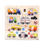 Clearance 9 Piece Wooden Puzzles for Toddler Transportation Puzzle Early Learning Babys Kids Toys B