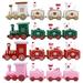 4pcs Christmas Mini Train Xmas Plastic Train Ornaments Miniature Train Toys for Kids