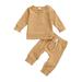 Baby Unisex Clothes Long Sleeve Sweatshirt Top with Pants Set 2 Piece Outfit Organic Cotton Clothing Set for Infant Baby Boy Girl