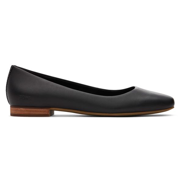 toms-womens-black-briella-leather-flat-shoes,-size-6/