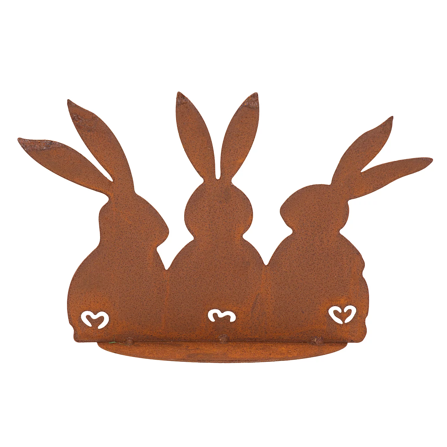 Rost-Hasenfamilie aus Metall, zum Stellen, 15 cm Image