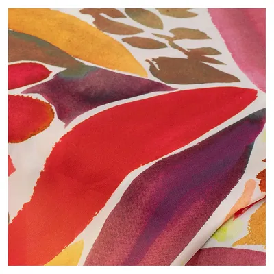 Blusen-Satin Aquarell, rot/oliv/fuchsia Image