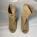 Nine West Shoes | Nine West Kacey Slouch Peep Toe Suede Booties Size 9 Tan | Color: Tan | Size: 9