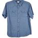 Columbia Shirts | Columbia Chambray Western Button Up Shirt Size L Mens Short Sleeve Cotton Ranch | Color: Blue | Size: L