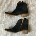Madewell Shoes | Madewell Black Suede Western Style Ankle Boots | Color: Black/Brown | Size: 7.5