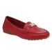 Giani Bernini Shoes | Giani Bernini Dailyn Red Leather Slip On Flats Size 7.5 Women's Loafers | Color: Red | Size: 7.5