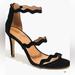 J. Crew Shoes | J. Crew Three Strap Scalloped Suede Heels | Color: Black | Size: 8