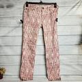 Free People Jeans | Free People Americana Ikat Cropped Jeans Women's 27 | Color: Red/White | Size: 27