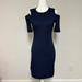 Michael Kors Dresses | Michael Kors Cold Shoulder Jacquard Knit Dress In Navy Blue Size Small | Color: Blue | Size: S