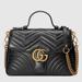 Gucci Bags | Gucci Gg Marmont Top Handle Black Leather Bag | Color: Black/Gold | Size: Os