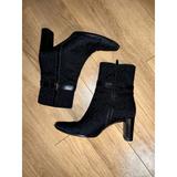Coach Shoes | Coach Women's Ankle Boots Gretal Signature Slim Heel Square Toe Silver Buckle | Color: Black | Size: 6