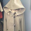 Anthropologie Jackets & Coats | Anthroplogie Satin Lined, Light Grey Wool Short Coat W/ Hood | Color: Gray | Size: 6