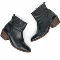 J. Crew Shoes | J. Crew Black Pebbled Leather Perrie High Shaft Side Zip Western Boots Sz 8.5 | Color: Black | Size: 8.5
